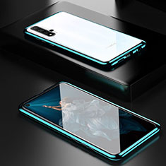Handyhülle Hülle Luxus Aluminium Metall Rahmen Spiegel 360 Grad Tasche T03 für Huawei Honor 20S Grün