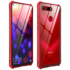 Handyhülle Hülle Luxus Aluminium Metall Rahmen Spiegel 360 Grad Tasche T03 für Huawei Honor V20 Rot