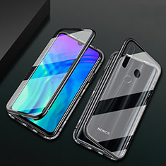 Handyhülle Hülle Luxus Aluminium Metall Rahmen Spiegel 360 Grad Tasche T04 für Huawei Honor 20E Schwarz