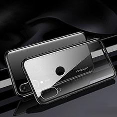 Handyhülle Hülle Luxus Aluminium Metall Rahmen Spiegel 360 Grad Tasche T04 für Huawei P30 Lite XL Schwarz
