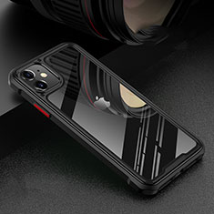 Handyhülle Hülle Luxus Aluminium Metall Rahmen Spiegel 360 Grad Tasche T05 für Apple iPhone 11 Schwarz