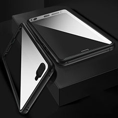 Handyhülle Hülle Luxus Aluminium Metall Rahmen Spiegel 360 Grad Tasche T06 für Oppo K1 Schwarz