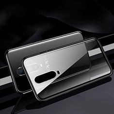 Handyhülle Hülle Luxus Aluminium Metall Rahmen Spiegel 360 Grad Tasche T06 für Oppo R17 Pro Schwarz