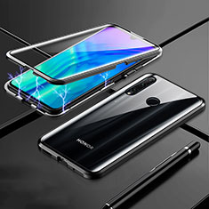 Handyhülle Hülle Luxus Aluminium Metall Rahmen Spiegel 360 Grad Tasche T07 für Huawei Honor 20 Lite Schwarz