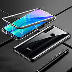 Handyhülle Hülle Luxus Aluminium Metall Rahmen Spiegel 360 Grad Tasche T07 für Huawei Honor 20i Schwarz