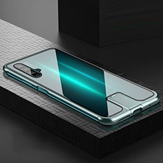 Handyhülle Hülle Luxus Aluminium Metall Rahmen Spiegel 360 Grad Tasche T07 für Huawei Honor 20S Grün