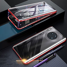 Handyhülle Hülle Luxus Aluminium Metall Rahmen Spiegel 360 Grad Tasche T07 für Huawei Mate 30 Pro 5G Rot