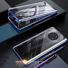 Handyhülle Hülle Luxus Aluminium Metall Rahmen Spiegel 360 Grad Tasche T07 für Huawei Mate 30E Pro 5G Blau
