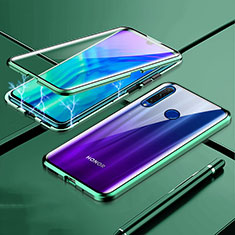Handyhülle Hülle Luxus Aluminium Metall Rahmen Spiegel 360 Grad Tasche T07 für Huawei P Smart+ Plus (2019) Grün