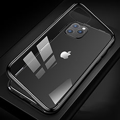 Handyhülle Hülle Luxus Aluminium Metall Rahmen Spiegel 360 Grad Tasche T09 für Apple iPhone 11 Pro Schwarz