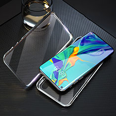 Handyhülle Hülle Luxus Aluminium Metall Rahmen Spiegel 360 Grad Tasche T09 für Huawei Nova 5T Silber