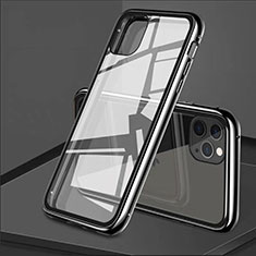Handyhülle Hülle Luxus Aluminium Metall Rahmen Spiegel 360 Grad Tasche T10 für Apple iPhone 11 Pro Schwarz