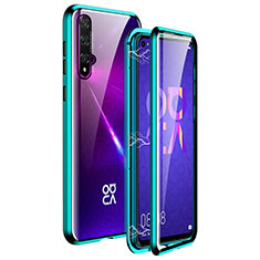 Handyhülle Hülle Luxus Aluminium Metall Rahmen Spiegel 360 Grad Tasche T11 für Huawei Nova 5T Grün