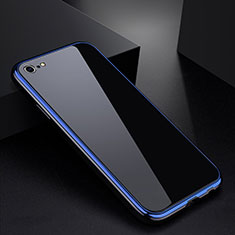 Handyhülle Hülle Luxus Aluminium Metall Rahmen Spiegel Tasche für Apple iPhone 6 Blau und Schwarz