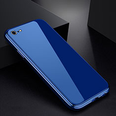 Handyhülle Hülle Luxus Aluminium Metall Rahmen Spiegel Tasche für Apple iPhone 6S Plus Blau