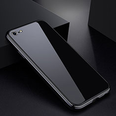 Handyhülle Hülle Luxus Aluminium Metall Rahmen Spiegel Tasche für Apple iPhone 6S Plus Schwarz