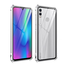 Handyhülle Hülle Luxus Aluminium Metall Rahmen Spiegel Tasche für Huawei Honor 10 Lite Silber