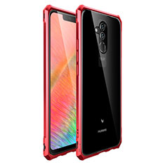 Handyhülle Hülle Luxus Aluminium Metall Rahmen Spiegel Tasche für Huawei Mate 20 Lite Rot