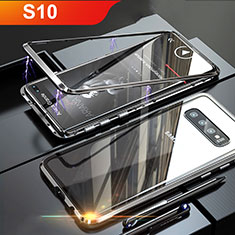 Handyhülle Hülle Luxus Aluminium Metall Rahmen Spiegel Tasche für Samsung Galaxy S10 Schwarz