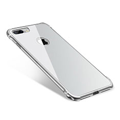 Handyhülle Hülle Luxus Aluminium Metall Rahmen Spiegel Tasche M01 für Apple iPhone 7 Plus Silber