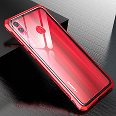 Handyhülle Hülle Luxus Aluminium Metall Rahmen Spiegel Tasche M01 für Huawei Honor V10 Lite Rot