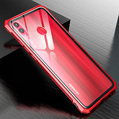 Handyhülle Hülle Luxus Aluminium Metall Rahmen Spiegel Tasche M01 für Huawei Honor View 10 Lite Rot