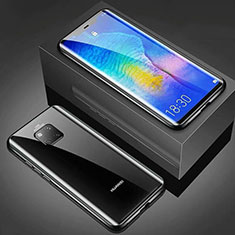 Handyhülle Hülle Luxus Aluminium Metall Rahmen Spiegel Tasche M01 für Huawei Mate 20 Pro Schwarz