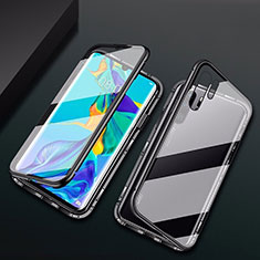 Handyhülle Hülle Luxus Aluminium Metall Rahmen Spiegel Tasche M02 für Huawei P30 Pro New Edition Schwarz