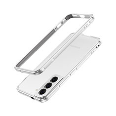 Handyhülle Hülle Luxus Aluminium Metall Rahmen Tasche A01 für Samsung Galaxy S21 FE 5G Silber