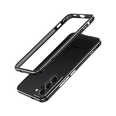 Handyhülle Hülle Luxus Aluminium Metall Rahmen Tasche A01 für Samsung Galaxy S23 5G Schwarz