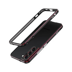 Handyhülle Hülle Luxus Aluminium Metall Rahmen Tasche A01 für Samsung Galaxy S24 5G Rot und Schwarz