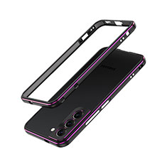 Handyhülle Hülle Luxus Aluminium Metall Rahmen Tasche A01 für Samsung Galaxy S24 5G Violett