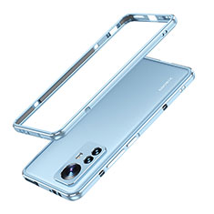 Handyhülle Hülle Luxus Aluminium Metall Rahmen Tasche A01 für Xiaomi Mi 12S 5G Blau