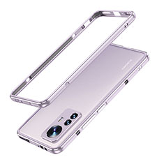 Handyhülle Hülle Luxus Aluminium Metall Rahmen Tasche A01 für Xiaomi Mi 12S Pro 5G Helles Lila