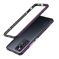 Handyhülle Hülle Luxus Aluminium Metall Rahmen Tasche A01 für Xiaomi Mi 12S Pro 5G Violett