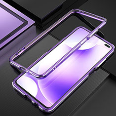 Handyhülle Hülle Luxus Aluminium Metall Rahmen Tasche A01 für Xiaomi Redmi K30 4G Violett