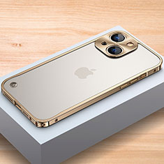Handyhülle Hülle Luxus Aluminium Metall Rahmen Tasche A04 für Apple iPhone 14 Plus Gold