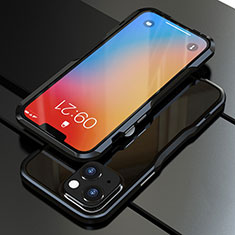 Handyhülle Hülle Luxus Aluminium Metall Rahmen Tasche für Apple iPhone 14 Plus Schwarz