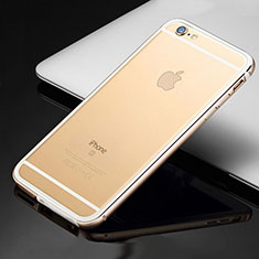 Handyhülle Hülle Luxus Aluminium Metall Rahmen Tasche für Apple iPhone 6S Gold