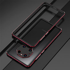 Handyhülle Hülle Luxus Aluminium Metall Rahmen Tasche für Huawei Mate 40E Pro 4G Rot und Schwarz