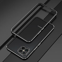 Handyhülle Hülle Luxus Aluminium Metall Rahmen Tasche für Huawei Nova 8 SE 4G Schwarz