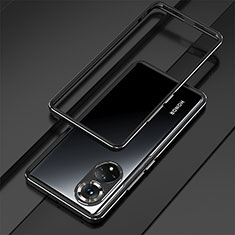 Handyhülle Hülle Luxus Aluminium Metall Rahmen Tasche für Huawei Nova 9 Pro Schwarz