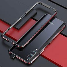Handyhülle Hülle Luxus Aluminium Metall Rahmen Tasche für Huawei P Smart Pro (2019) Rot und Schwarz