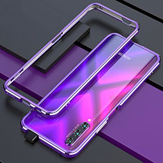 Handyhülle Hülle Luxus Aluminium Metall Rahmen Tasche für Huawei P Smart Pro (2019) Violett