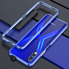 Handyhülle Hülle Luxus Aluminium Metall Rahmen Tasche für Huawei P Smart Z (2019) Blau