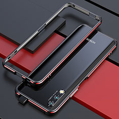 Handyhülle Hülle Luxus Aluminium Metall Rahmen Tasche für Huawei P Smart Z (2019) Rot und Schwarz