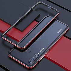 Handyhülle Hülle Luxus Aluminium Metall Rahmen Tasche für Huawei P30 Lite XL Rot