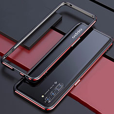 Handyhülle Hülle Luxus Aluminium Metall Rahmen Tasche für Oppo F15 Rot