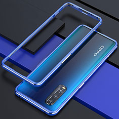 Handyhülle Hülle Luxus Aluminium Metall Rahmen Tasche für Oppo Find X2 Blau