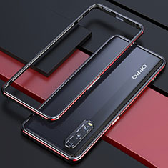 Handyhülle Hülle Luxus Aluminium Metall Rahmen Tasche für Oppo Find X2 Rot